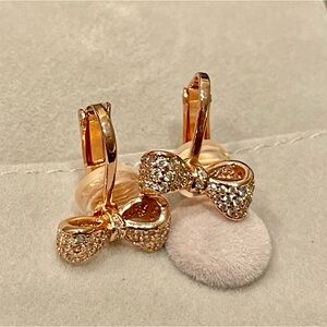 Elegant Bow RoseGold Earrings